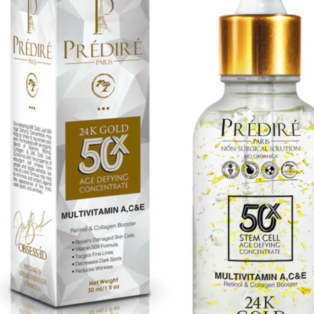 New Sealed Predire Paris 24K Gold Leaf 50X Age-Defying Concentrate Serum
